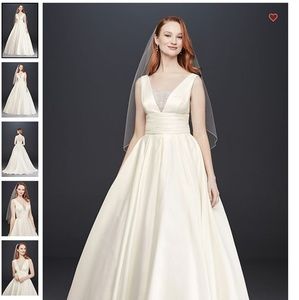 David's Bridal Satin Ball Gown Wedding Dress